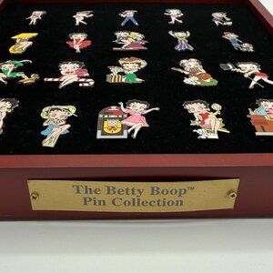 Betty Boop Pins Complete Collection 40 Enamel Pins in Wood Box - Danbury Mint